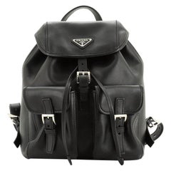 Prada Double Front Pocket Rucksack weiches Kalbsleder klein