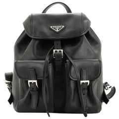 Prada Double Front Pocket Backpack Soft Calfskin Small