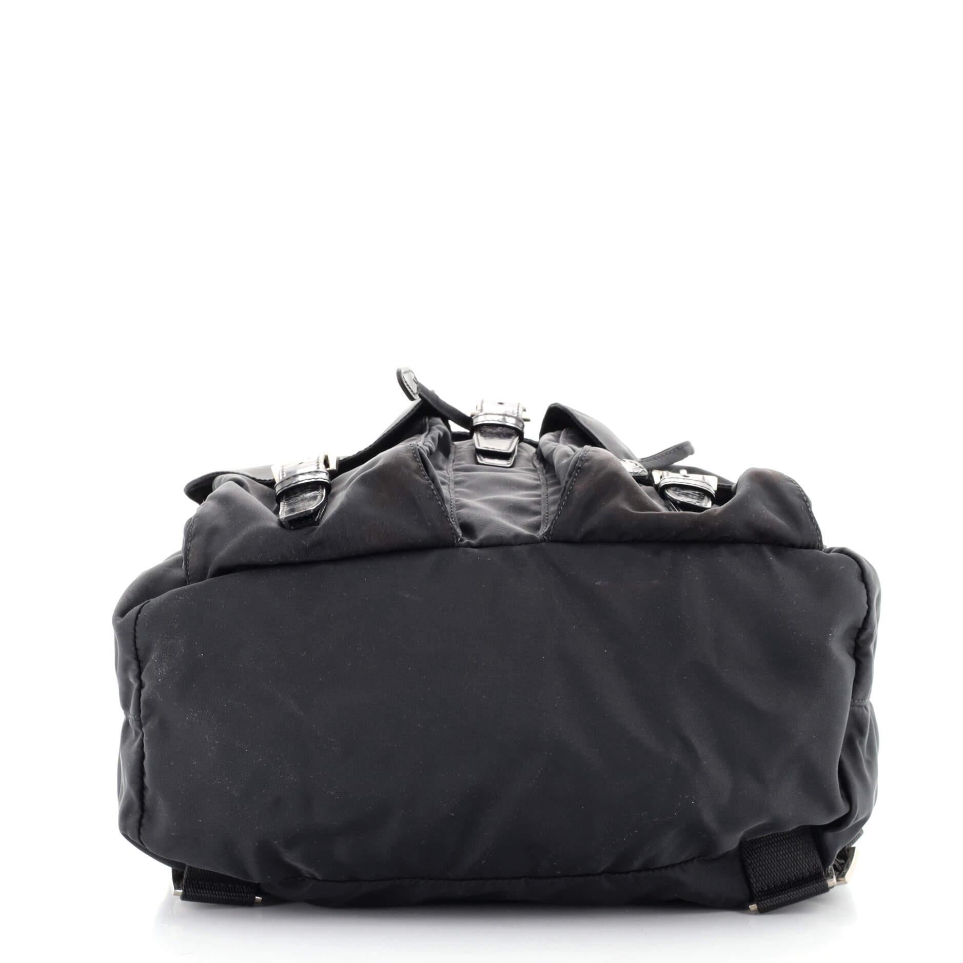 Prada Double Front Pocket Backpack Tessuto Medium In Good Condition In NY, NY