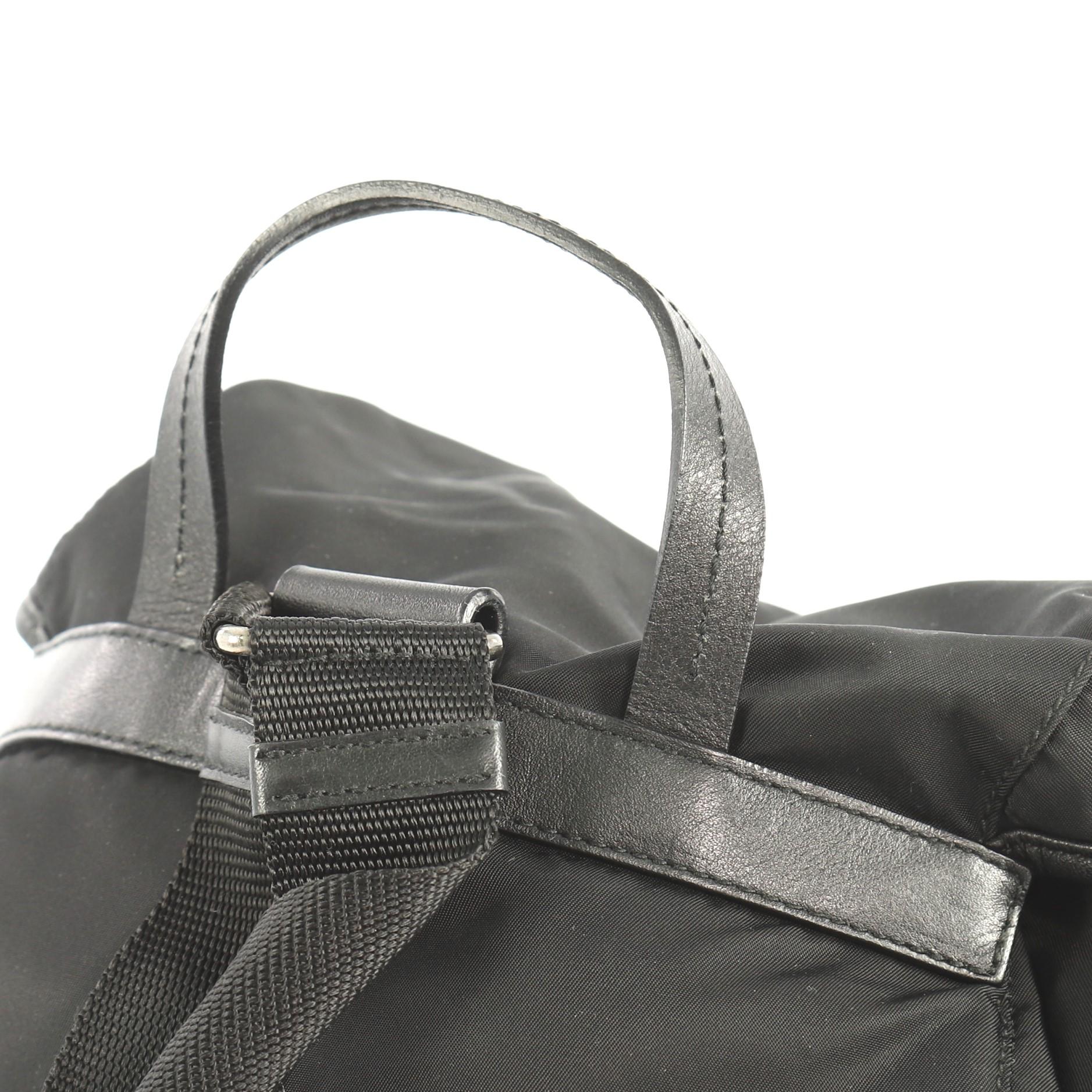 Women's Prada Double Front Pocket Backpack Tessuto Medium