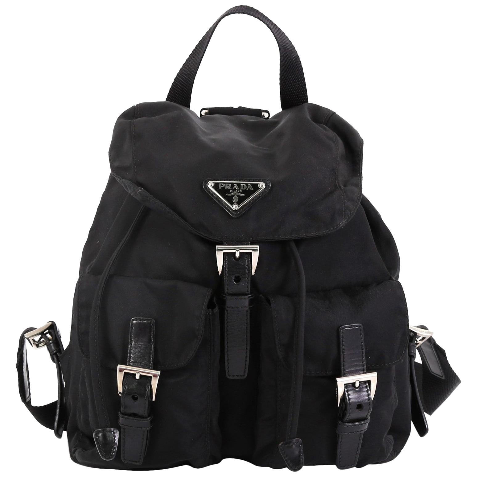 Prada Double Front Pocket Backpack Tessuto Medium