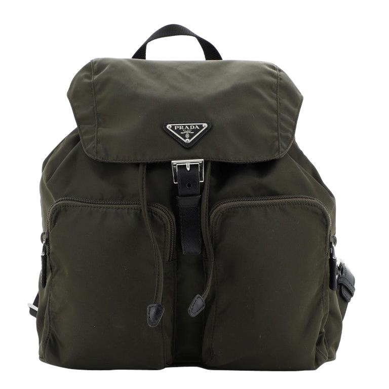Prada Double Front Pocket Backpack Tessuto Medium 