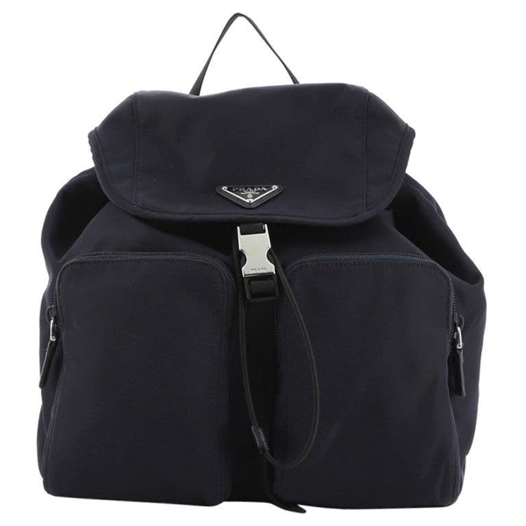 Prada Double Front Pocket Backpack Tessuto Medium at 1stDibs