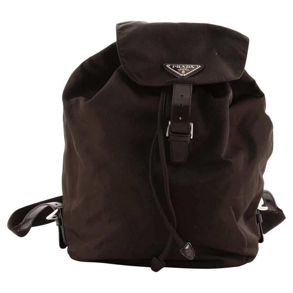 Prada Drawstring Backpack Prada Black Nylon Drawstring Backpack at 1stDibs