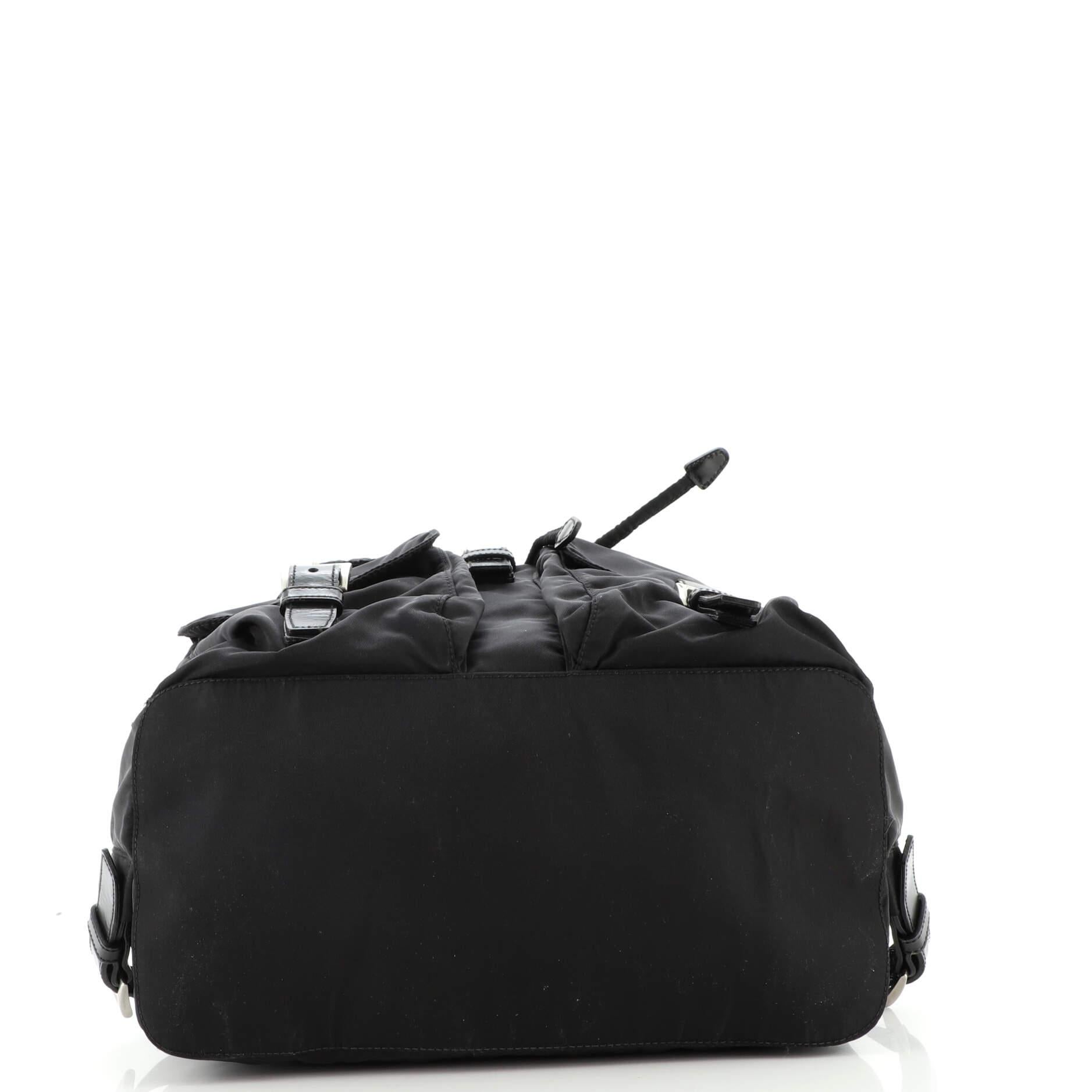 Prada Double Front Pocket Backpack Tessuto Small In Fair Condition In NY, NY