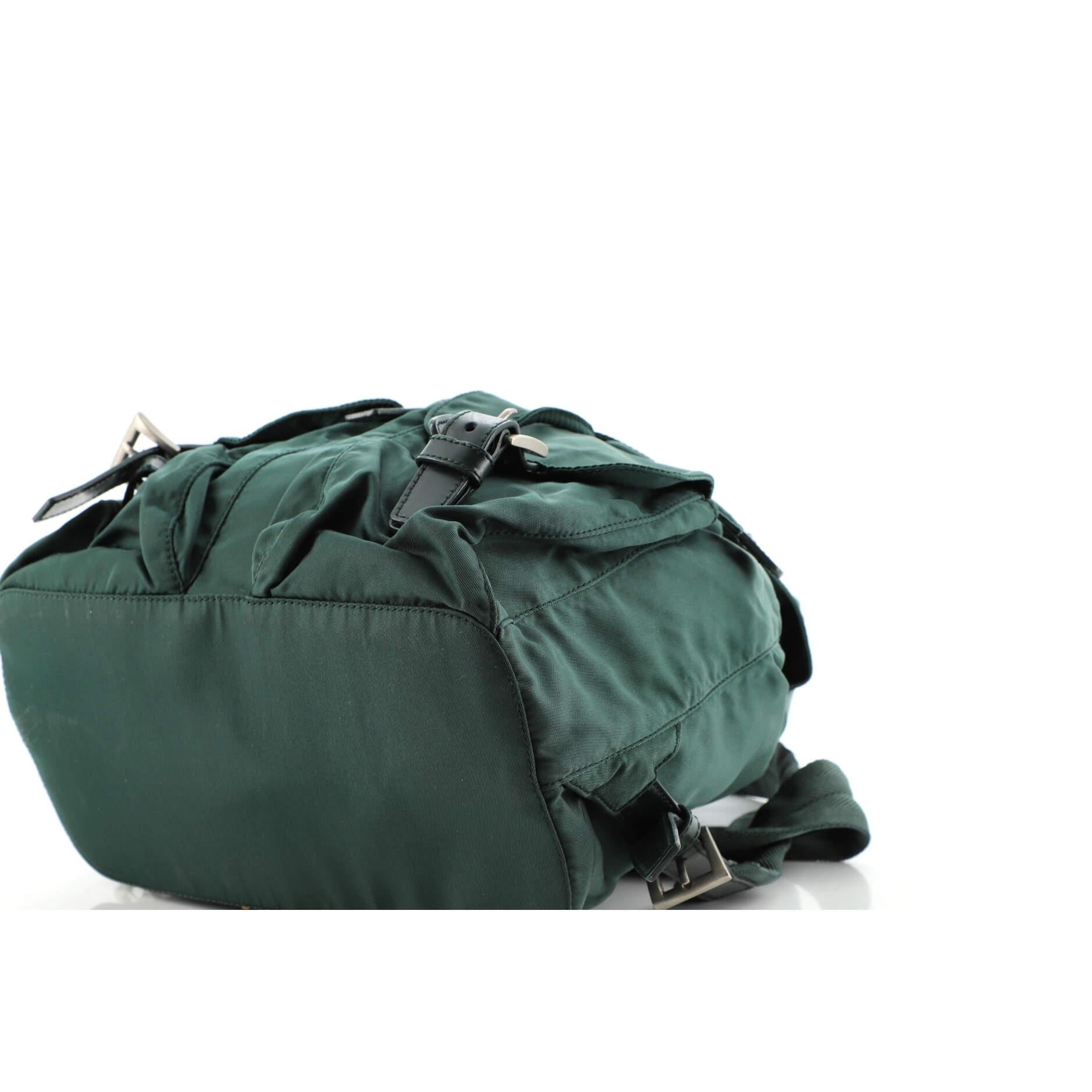 Women's or Men's Prada Double Front Pocket Backpack Tessuto Small