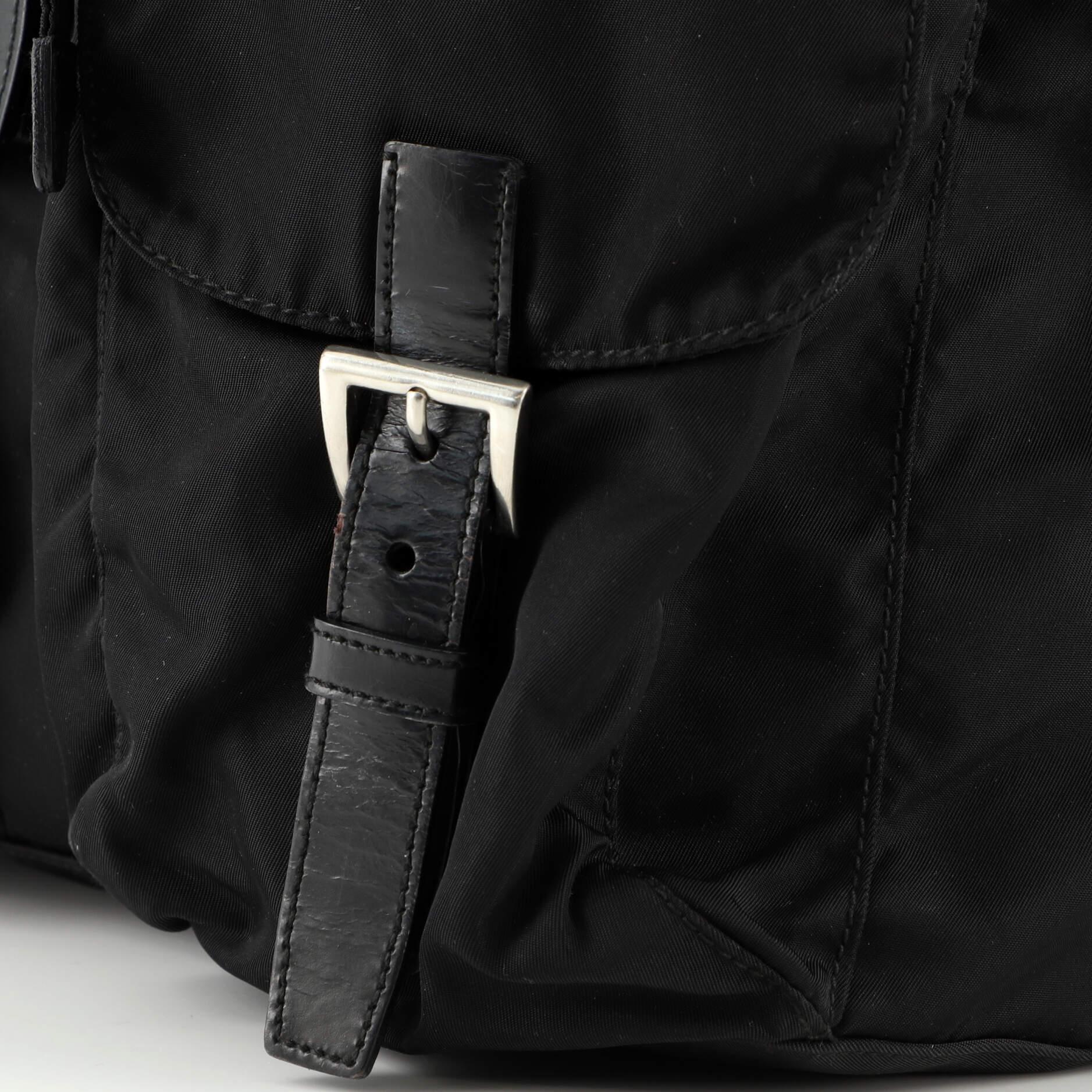 Prada Double Front Pocket Backpack Tessuto Small 2
