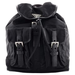 Prada Double Front Pocket Backpack Tessuto Small
