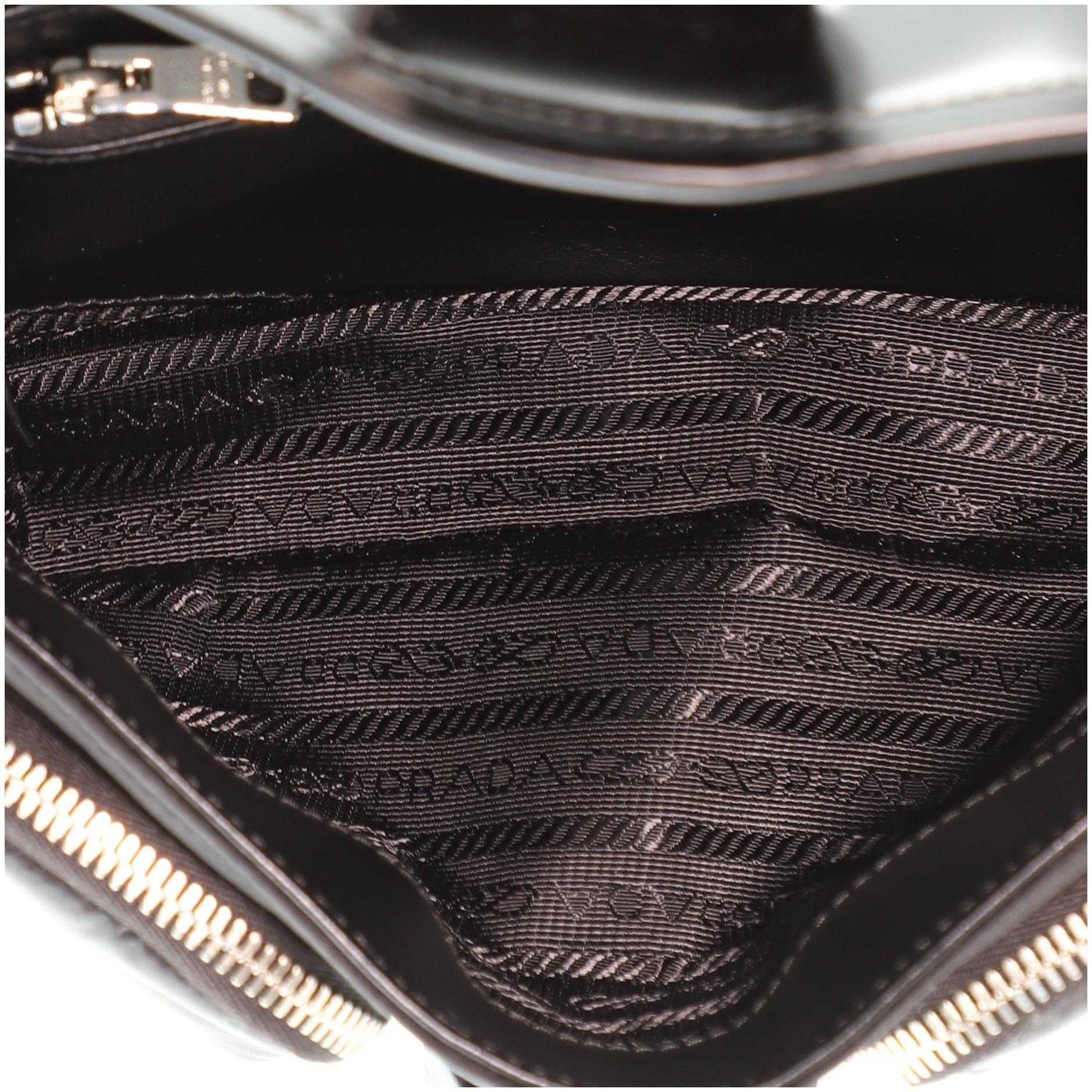 Women's or Men's Prada Double Front Pocket Flap Shoulder Bag Re-Nylon with Leather