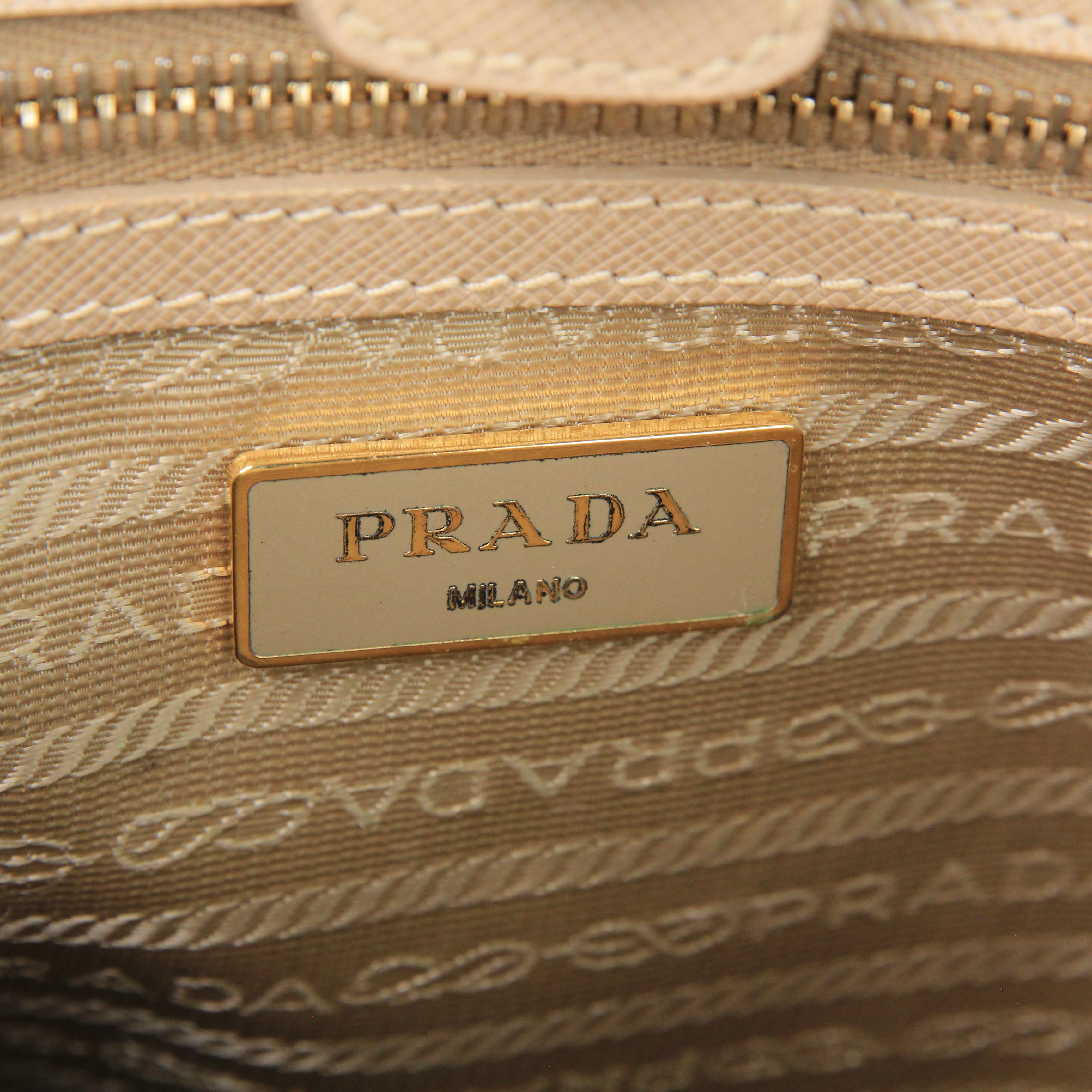 Prada Double leather handbag For Sale 9
