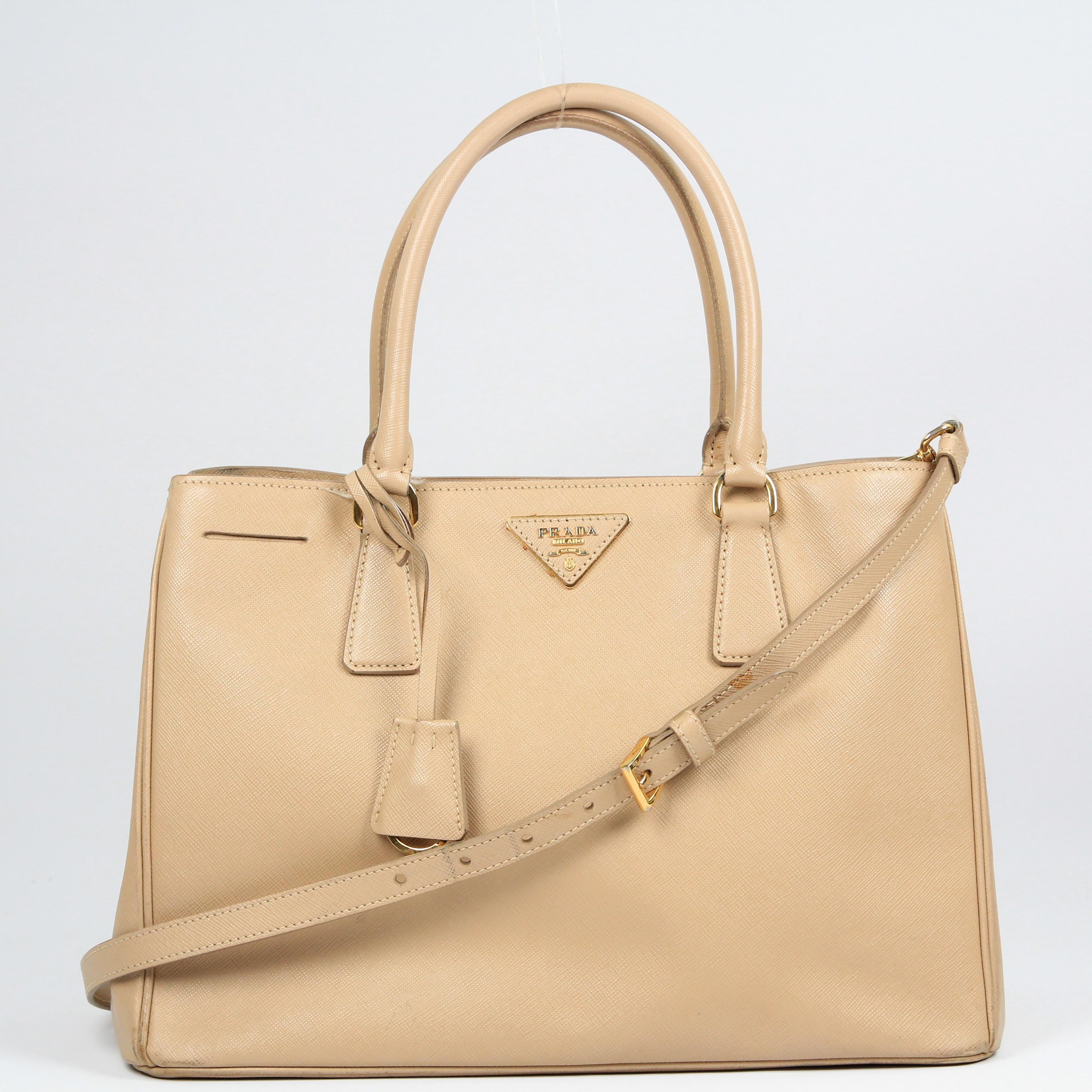 Prada Double leather handbag For Sale 11