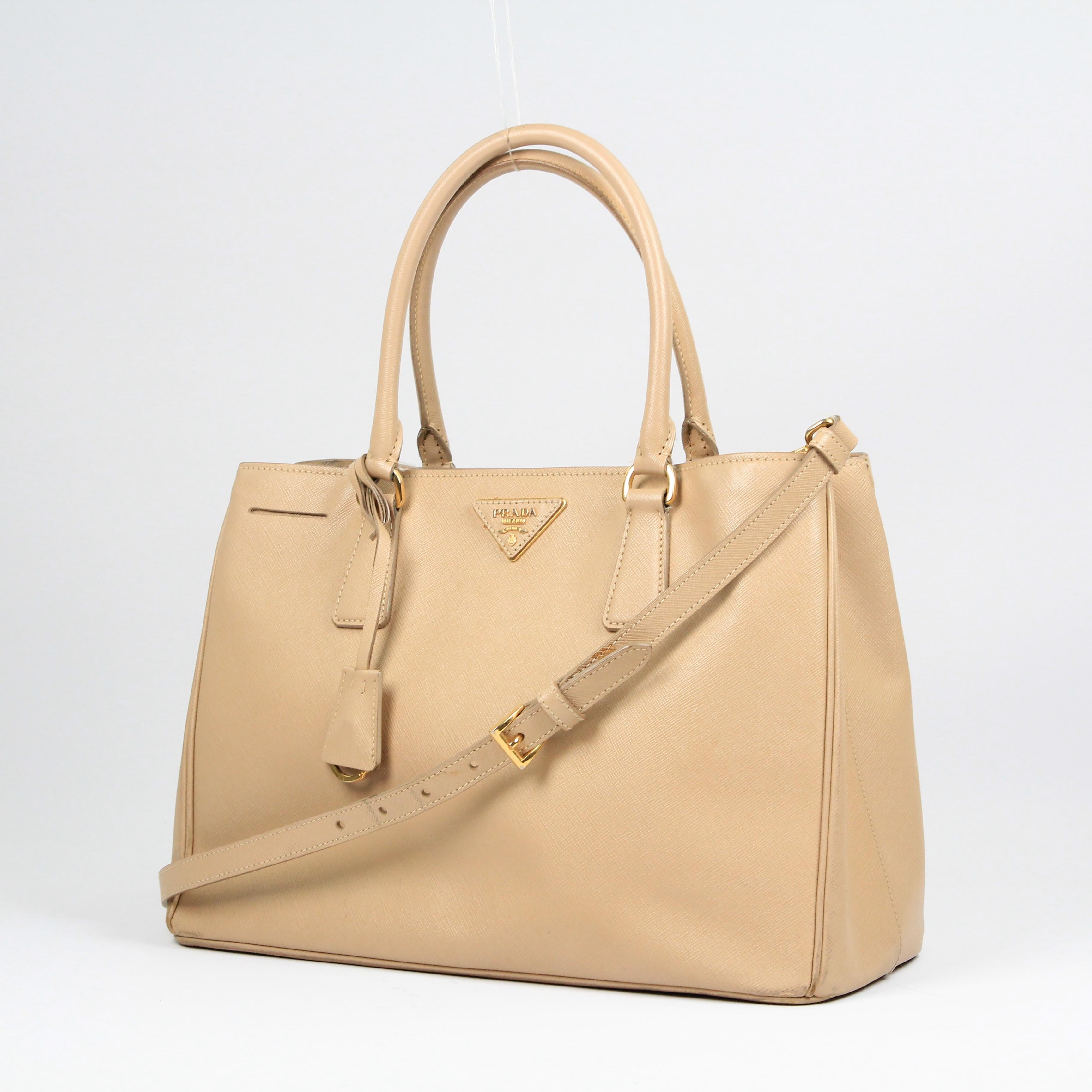 Prada Double leather handbag For Sale 12