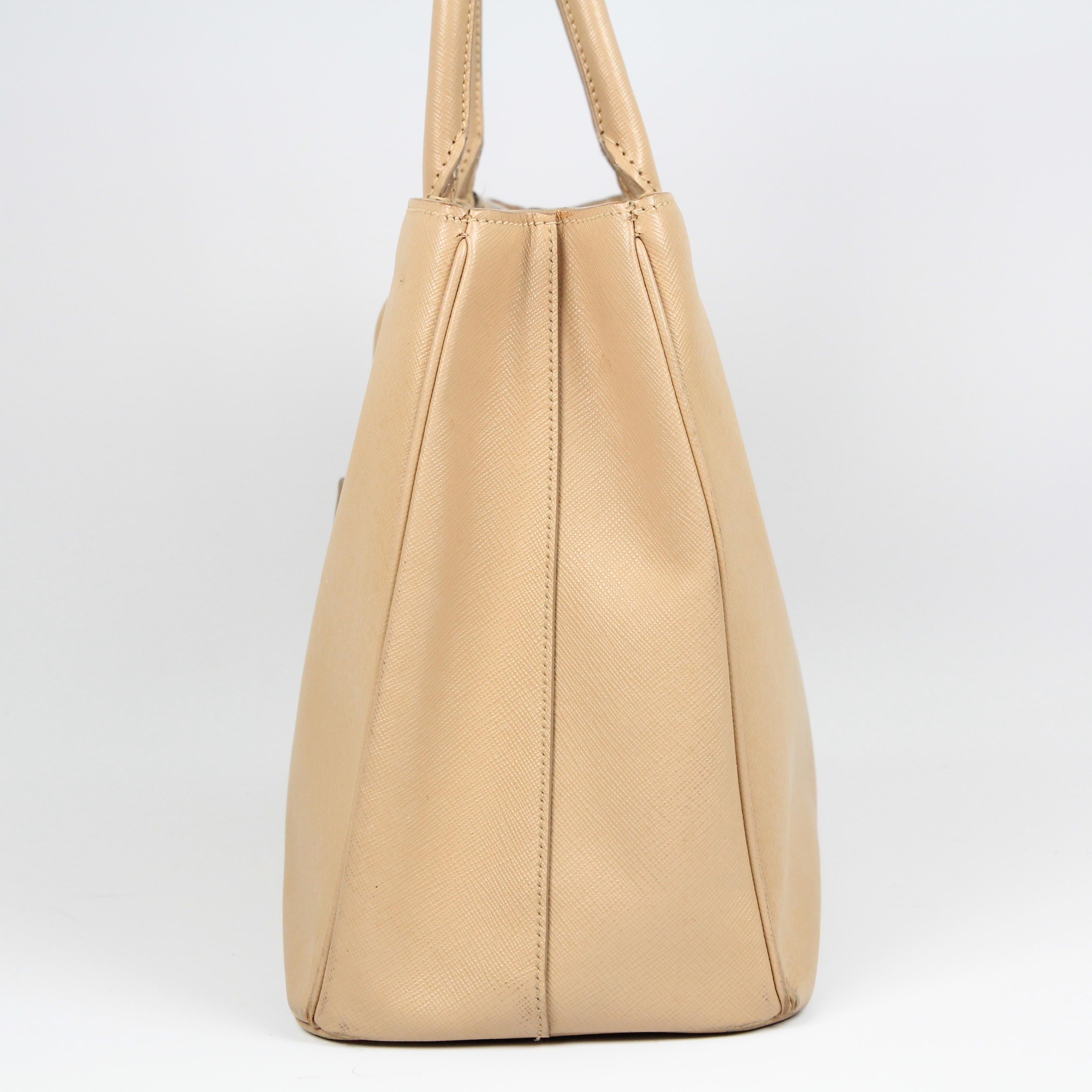 Prada Double leather handbag For Sale 13