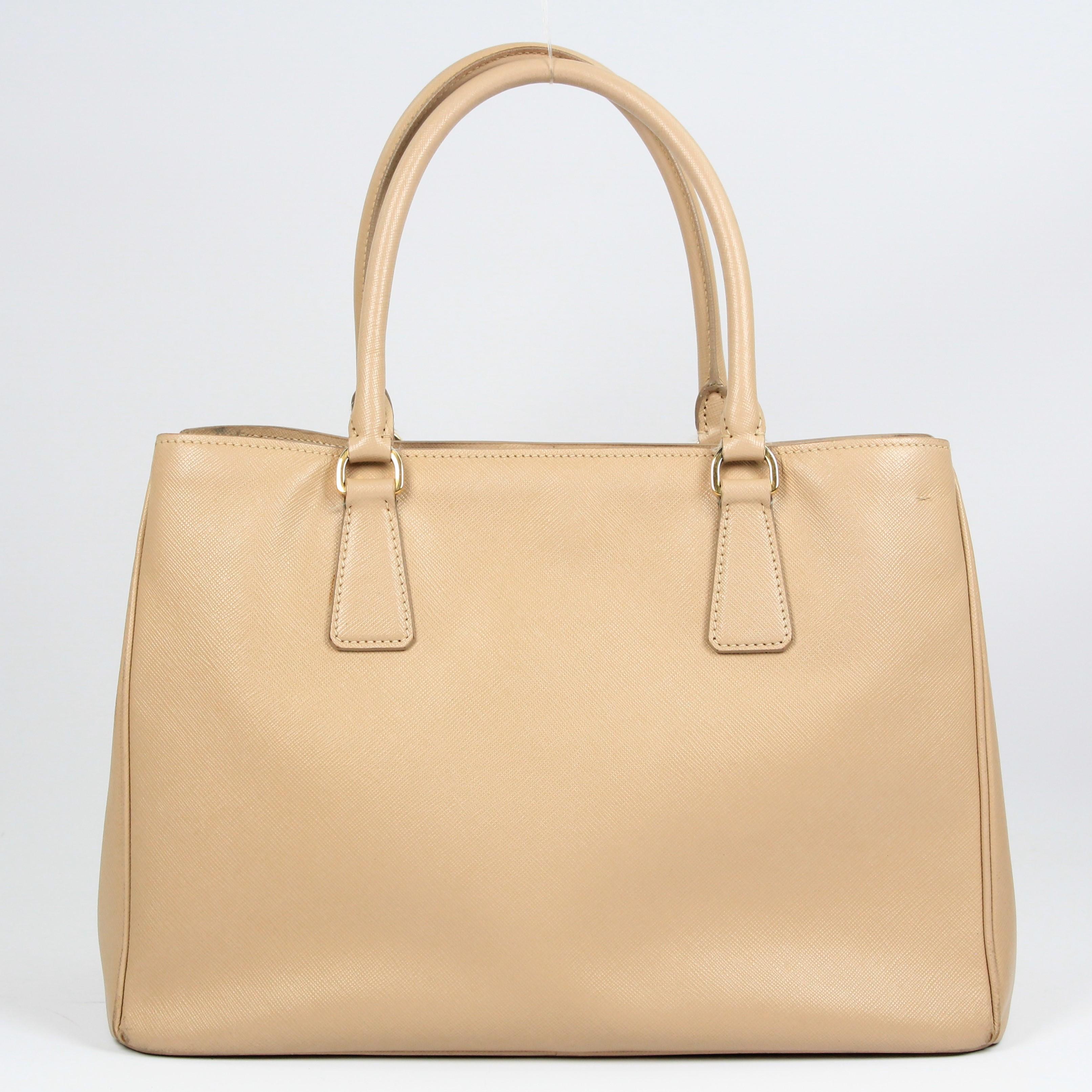 Prada Double leather handbag For Sale 14