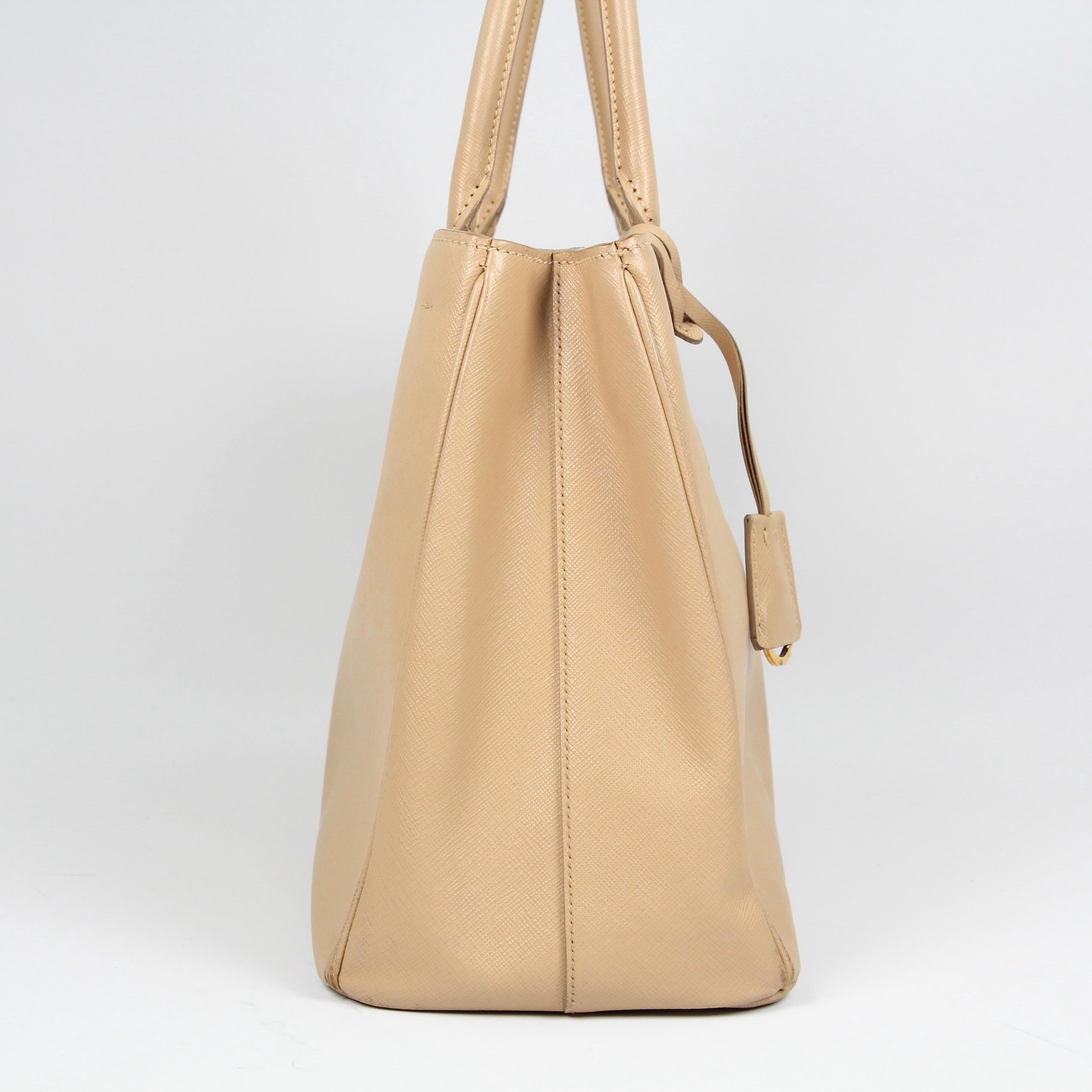 Prada Double leather handbag For Sale 15