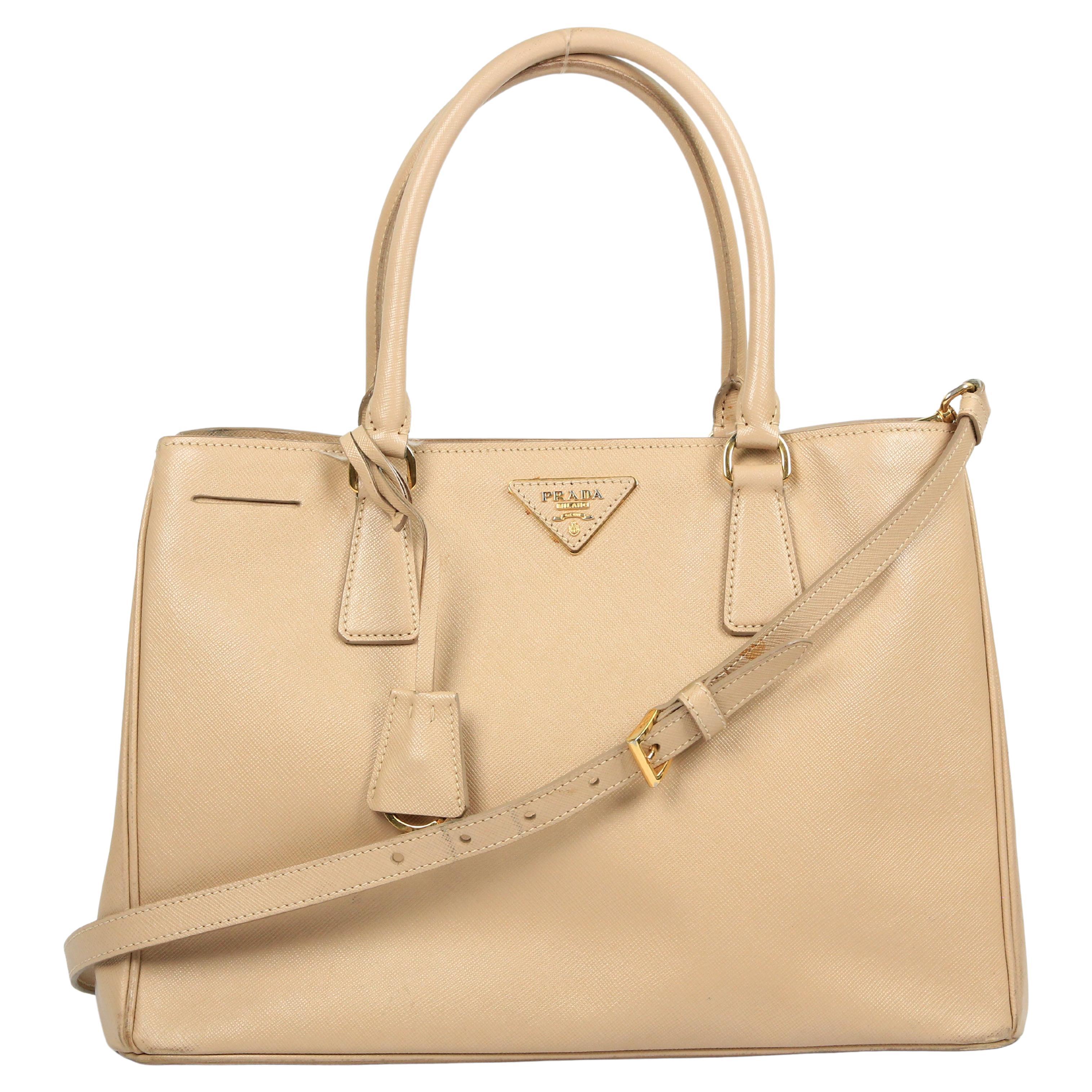 Prada Double leather handbag For Sale