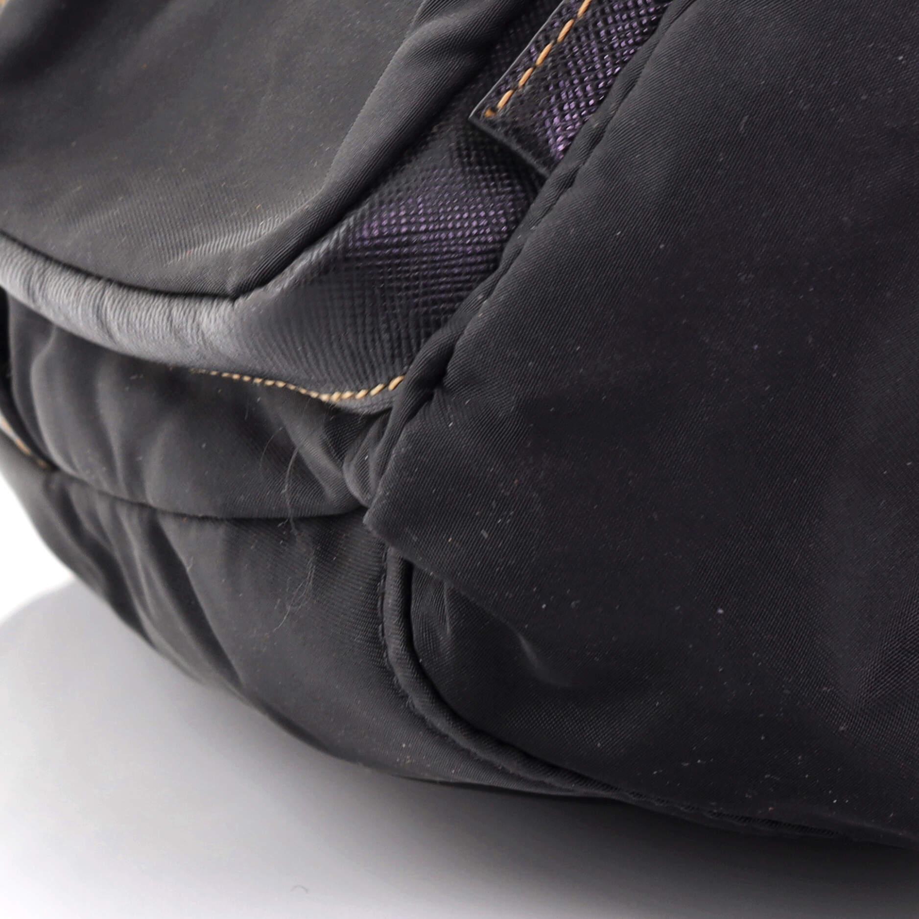 Prada Double Pocket Buckle Flap Bag Tessuto and Leather Medium 1