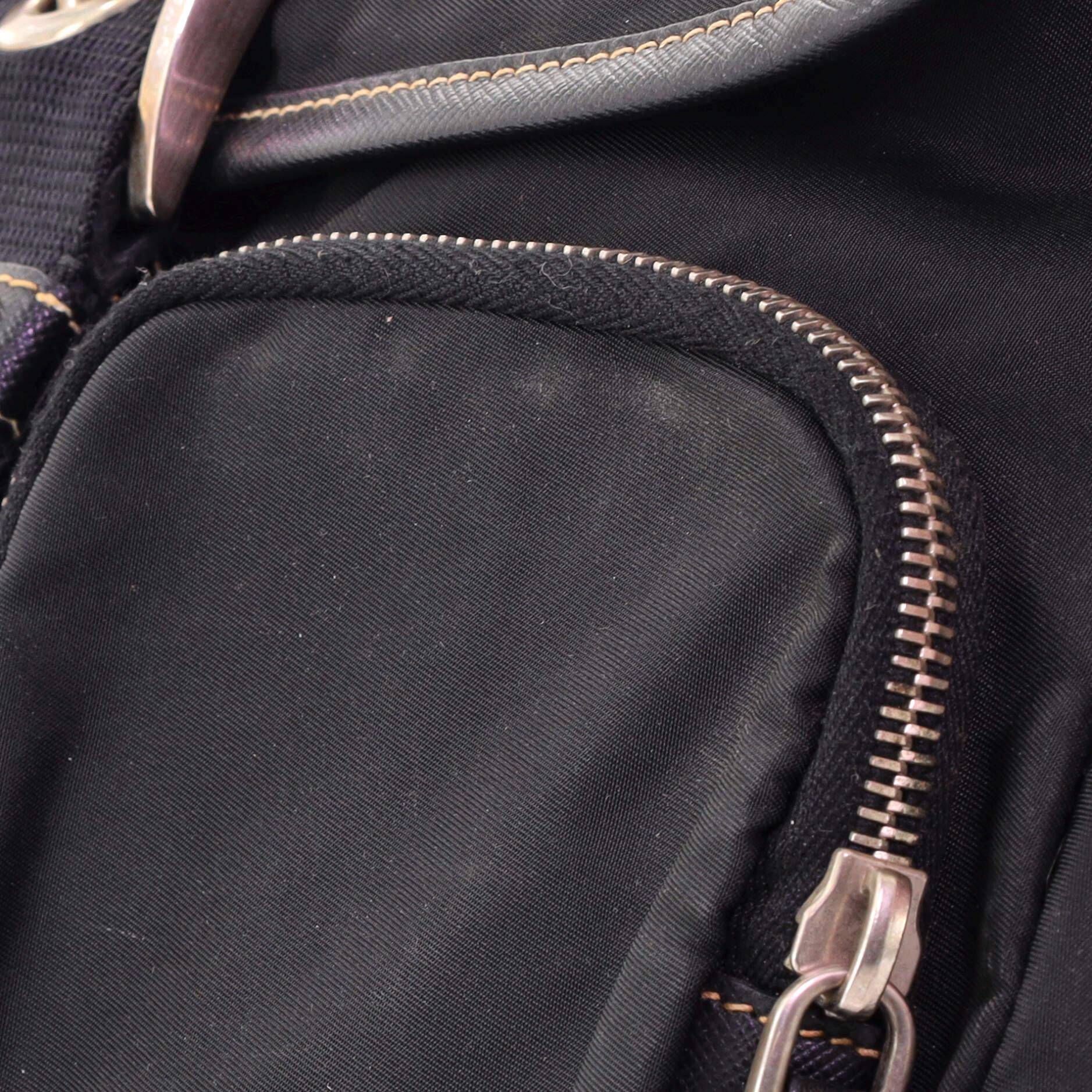 Prada Double Pocket Buckle Flap Bag Tessuto and Leather Medium 2
