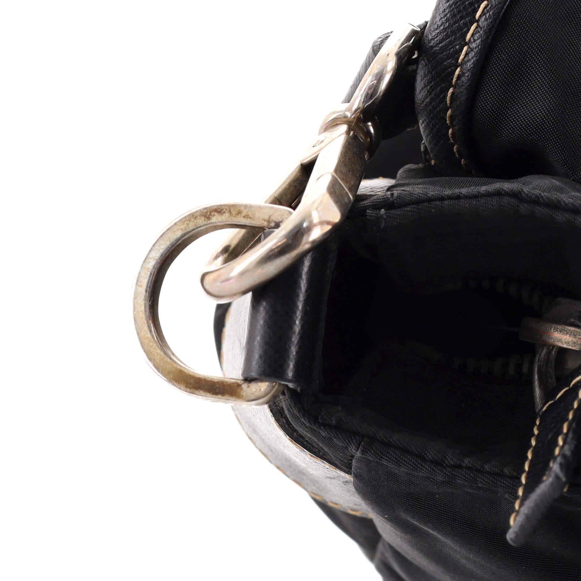 Prada Double Pocket Buckle Flap Bag Tessuto and Leather Medium 3