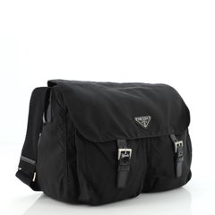 Prada Double Pocket Messenger Bag Tessuto Medium