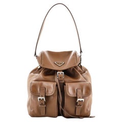 Prada Double Pocket Umhängetasche aus weichem Kalbsleder Klein