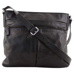 Prada Double Pocket Zip Messenger Soft Calfskin Large