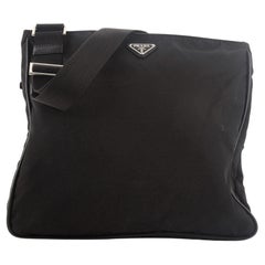 Prada Double Pocket Zip Messenger Tessuto Medium