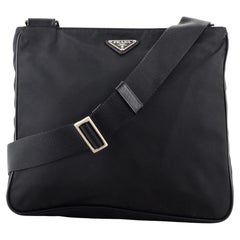 Prada Double Pocket Zip Messenger Tessuto Medium