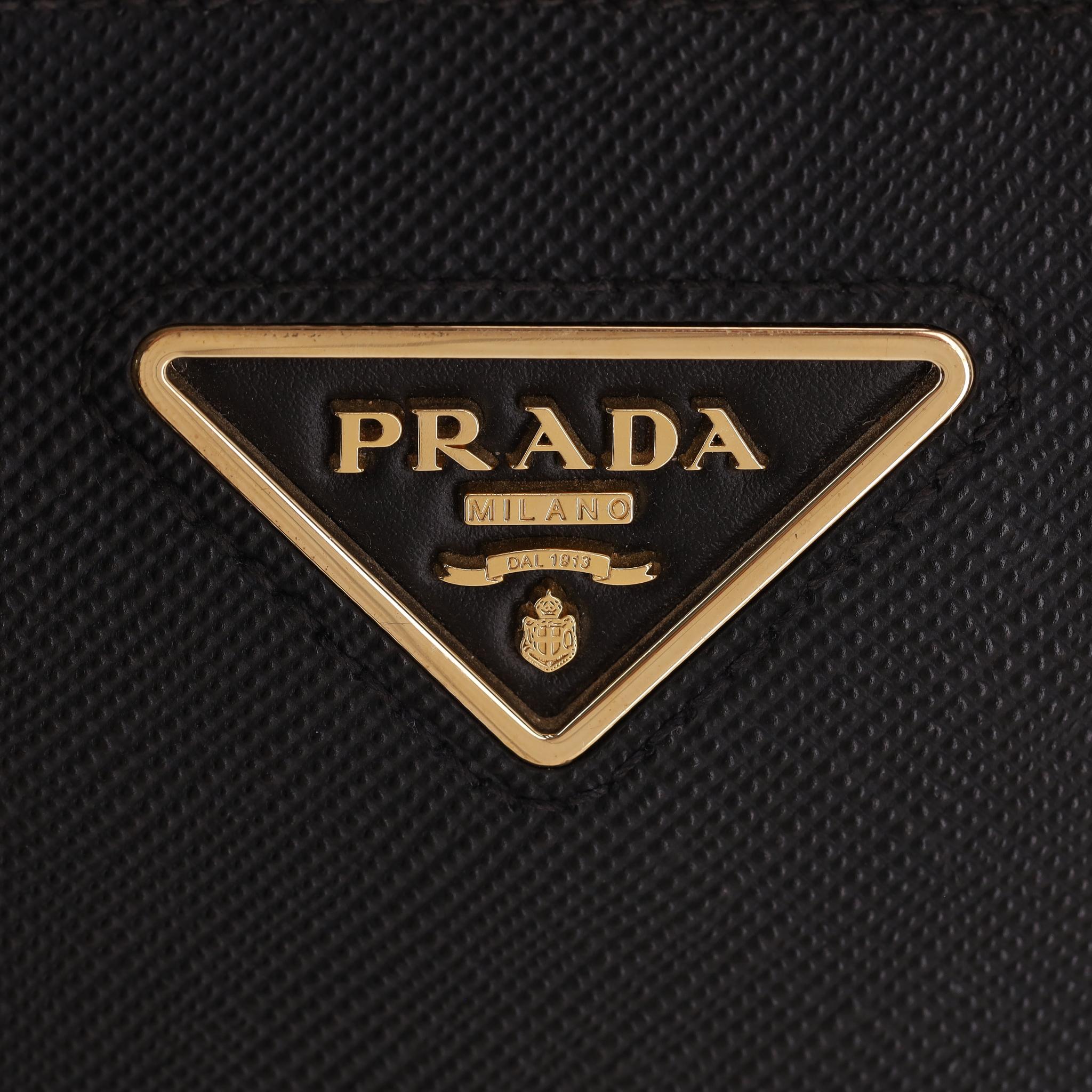 Prada Double Saffiano Leder-Umhängetasche im Angebot 2