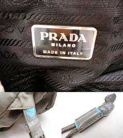 Sac à dos Prada à double poche Tessuto 230398 en nylon gris