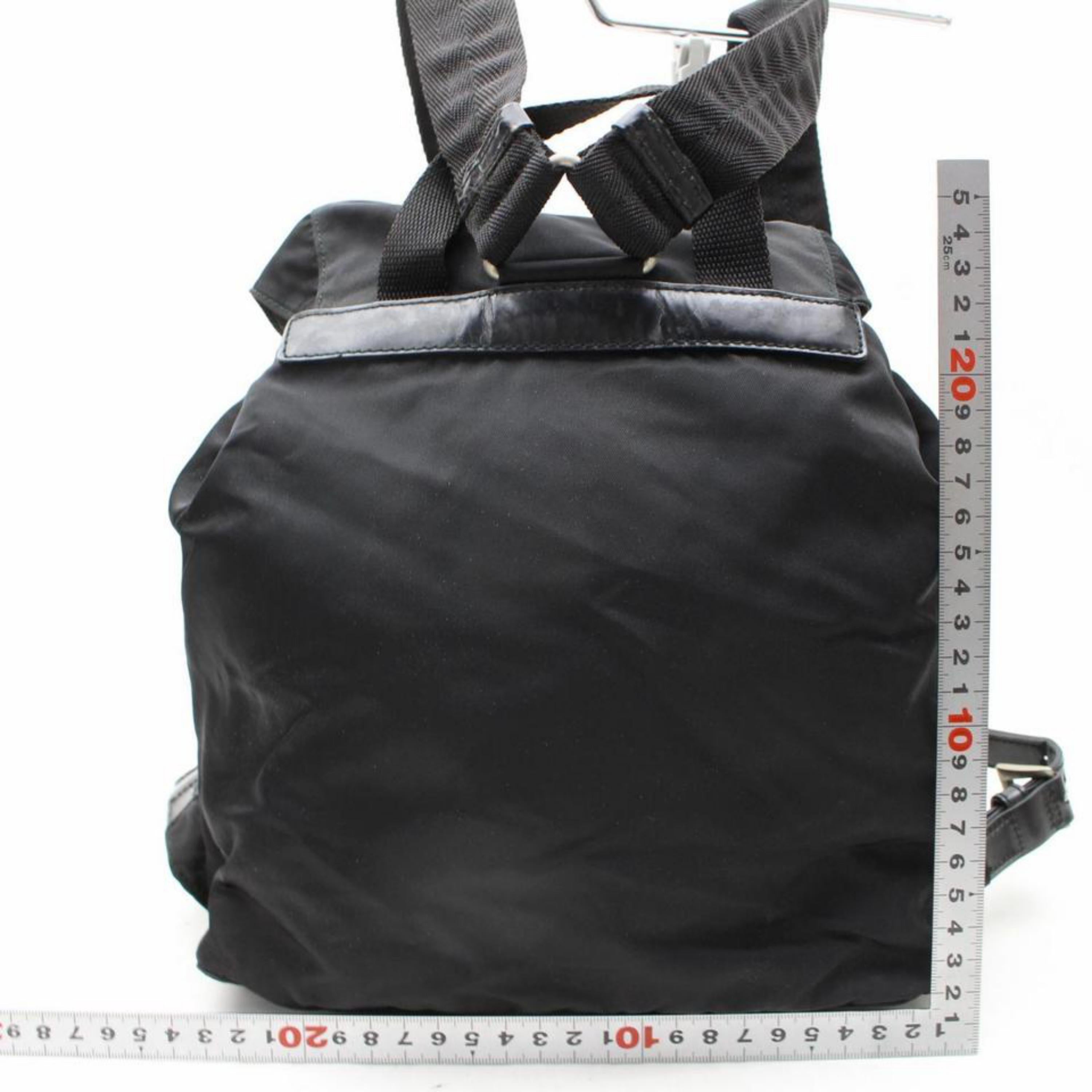 Prada Double Tessuto Pocket 867836 Black Nylon Backpack For Sale 2