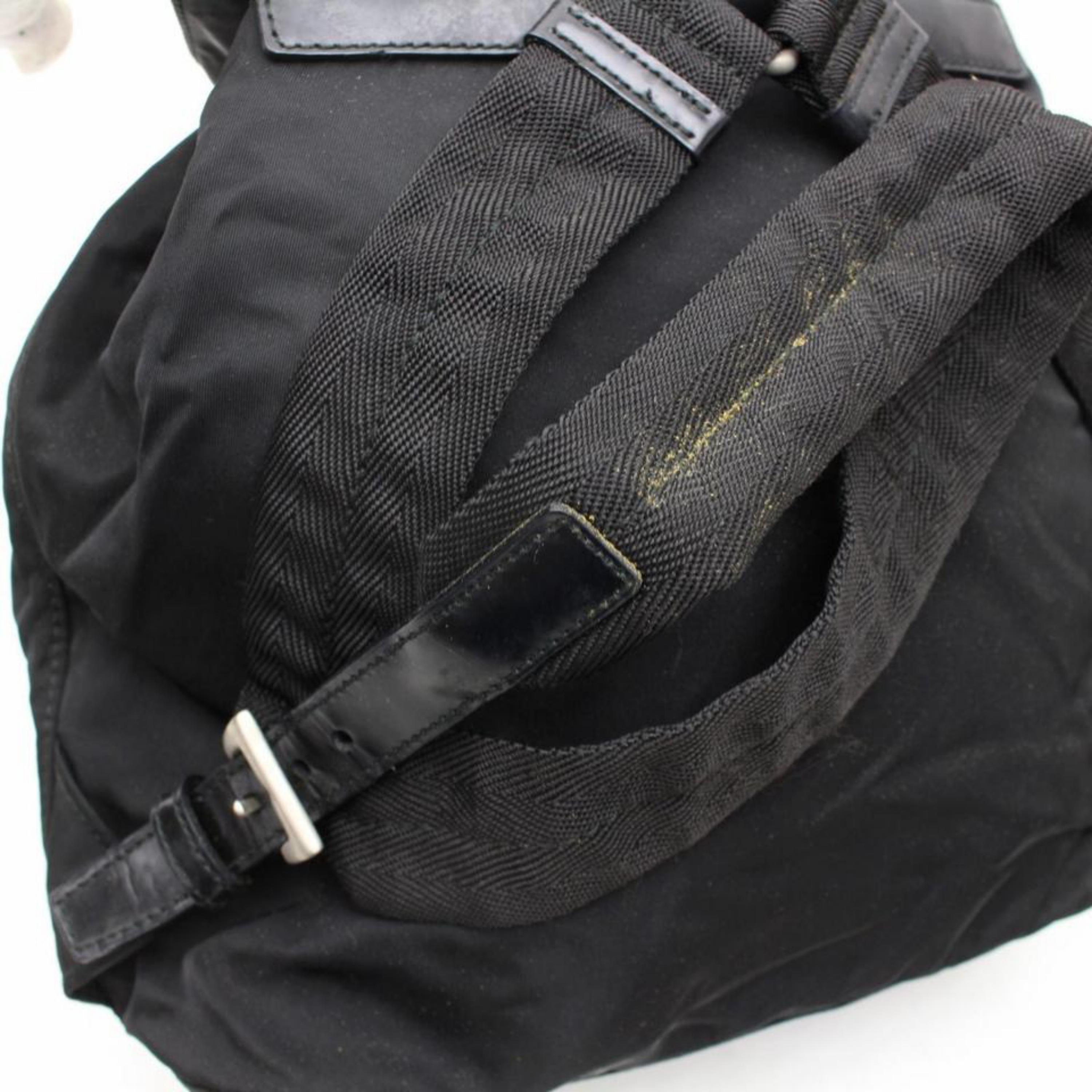 Prada Double Tessuto Pocket 867836 Black Nylon Backpack For Sale 5