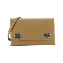 Prada Double Turn Lock Chain Shoulder Bag Saffiano Leather Small