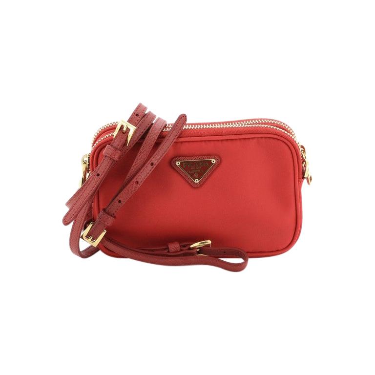 prada double zip camera bag