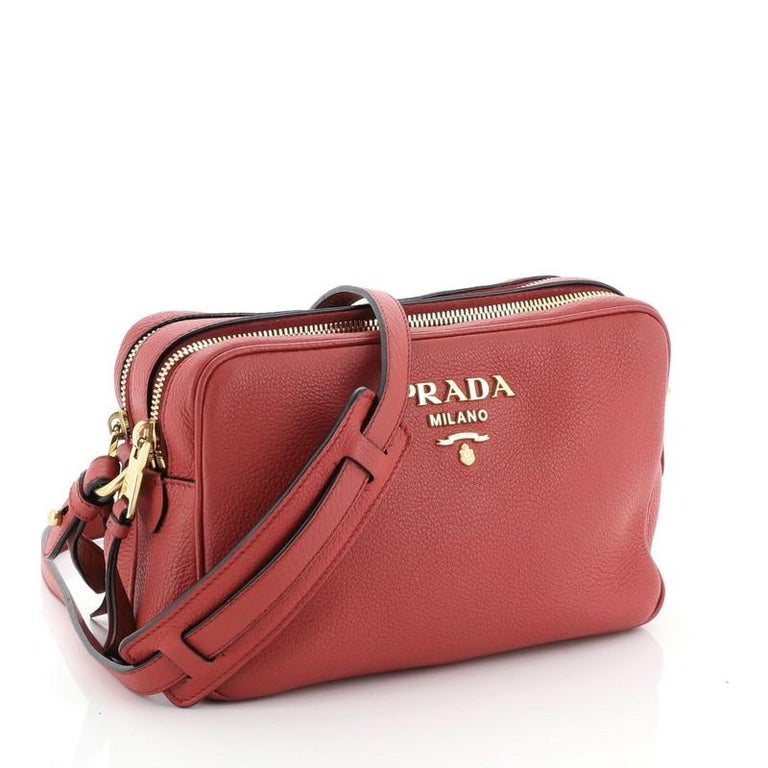 Prada Double Zip Camera Bag Vitello Daino at 1stDibs