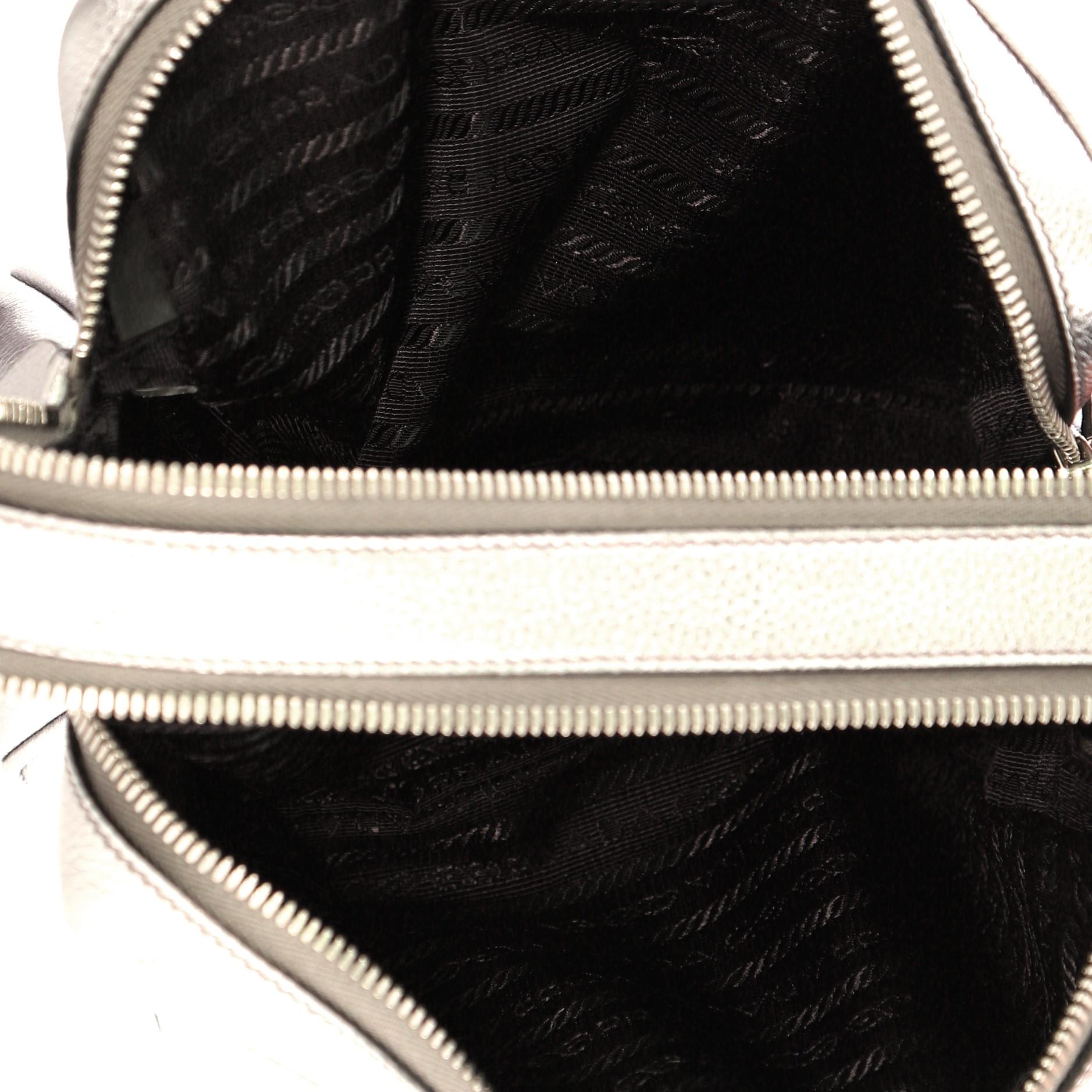 Gray Prada Double Zip Camera Bag Vitello Daino