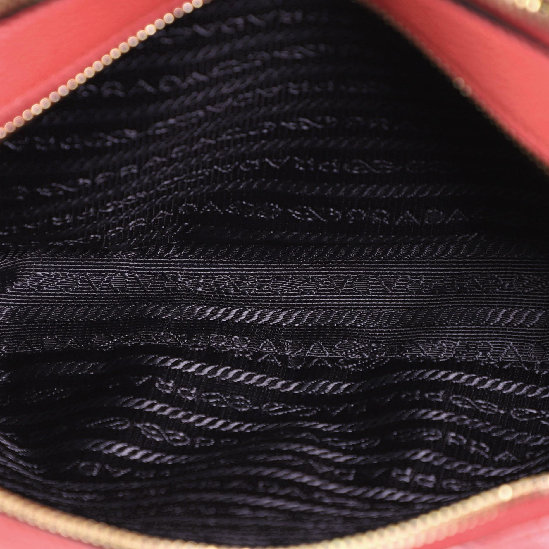 Brown Prada Double Zip Camera Bag Vitello Daino