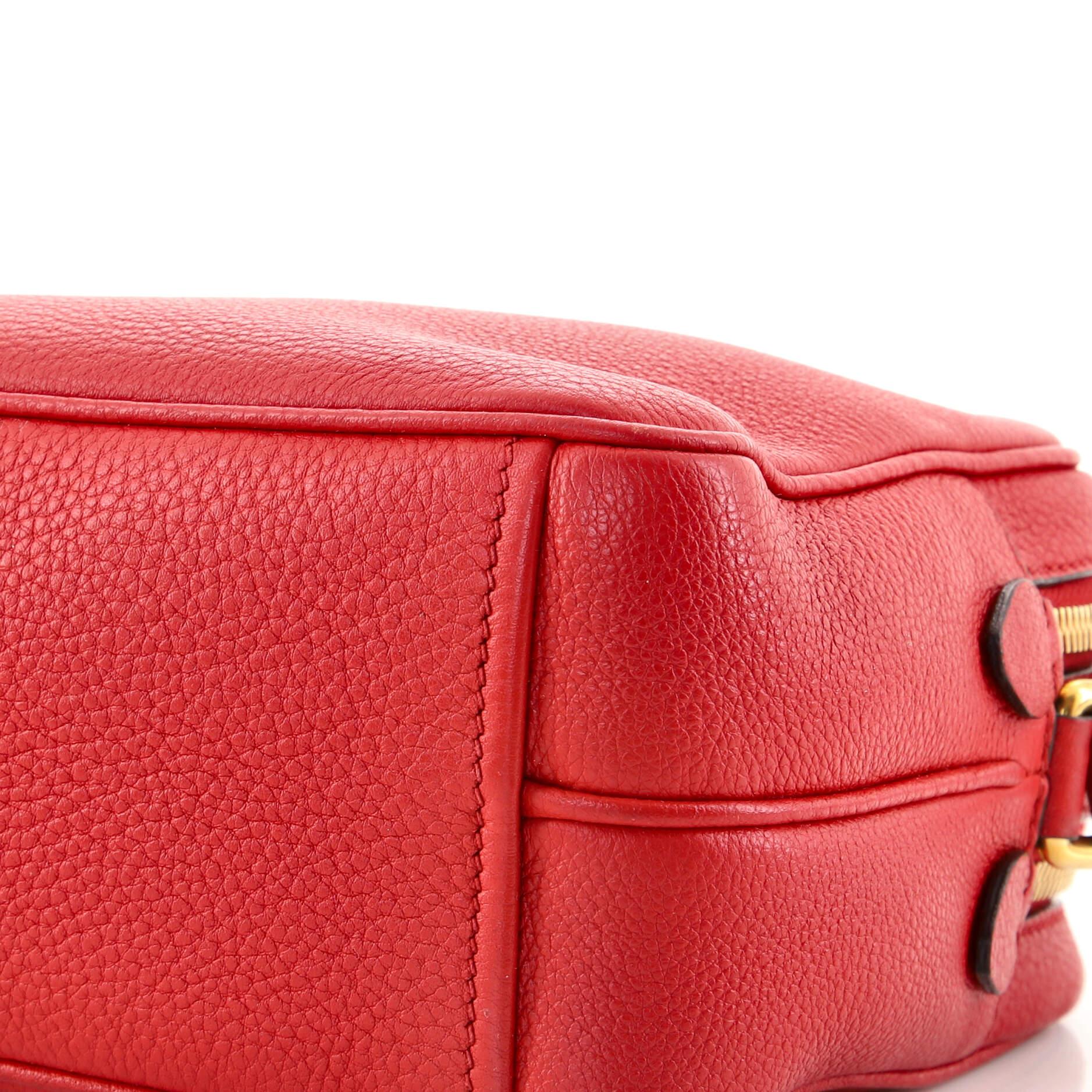 Red Prada Double Zip Camera Bag Vitello Daino
