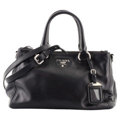 Prada Double Zip Convertible Tote Soft Calf Medium