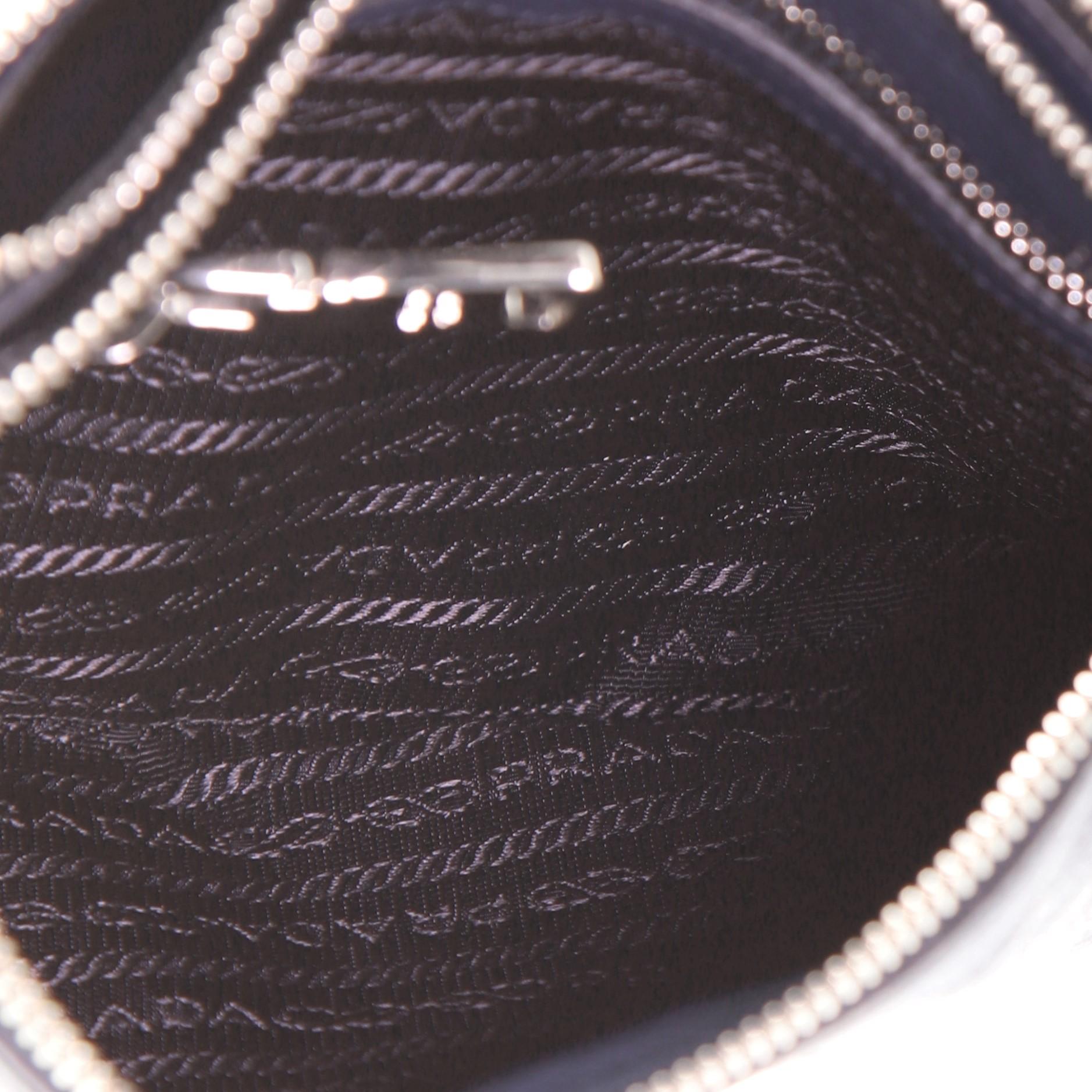 Prada Double Zip Crossbody Bag Vitello Daino Small In Good Condition In NY, NY