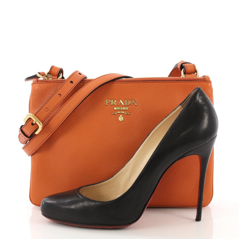 Prada Double Zip Crossbody Bag Vitello Phenix Small at 1stDibs prada