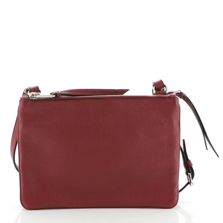 Prada Double Zip Crossbody Bag Vitello Phenix Small at 1stDibs