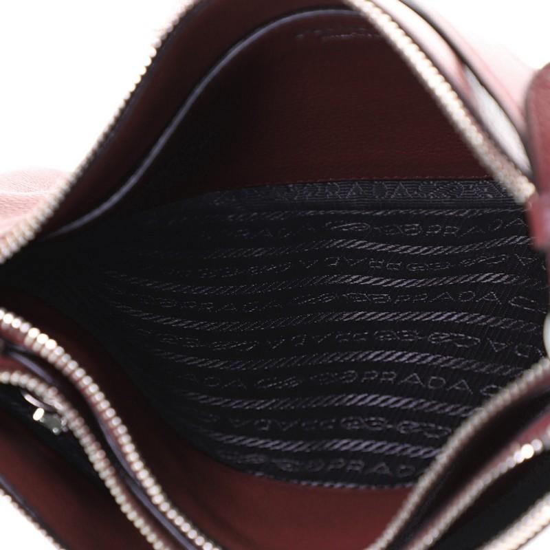 Prada Double Zip Crossbody Bag Vitello Phenix Small In Good Condition In NY, NY