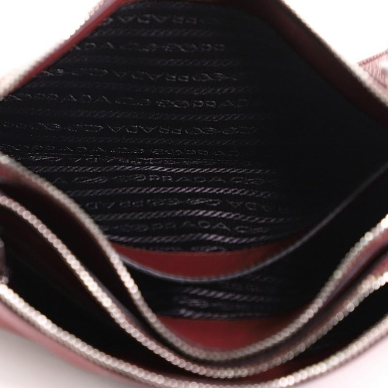 Brown Prada Double Zip Crossbody Bag Vitello Phenix Small