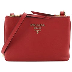 Prada Double Zip Crossbody Bag Vitello Phenix Small