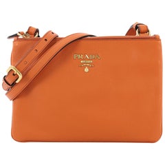 Prada Double Zip Crossbody Bag Vitello Phenix Small