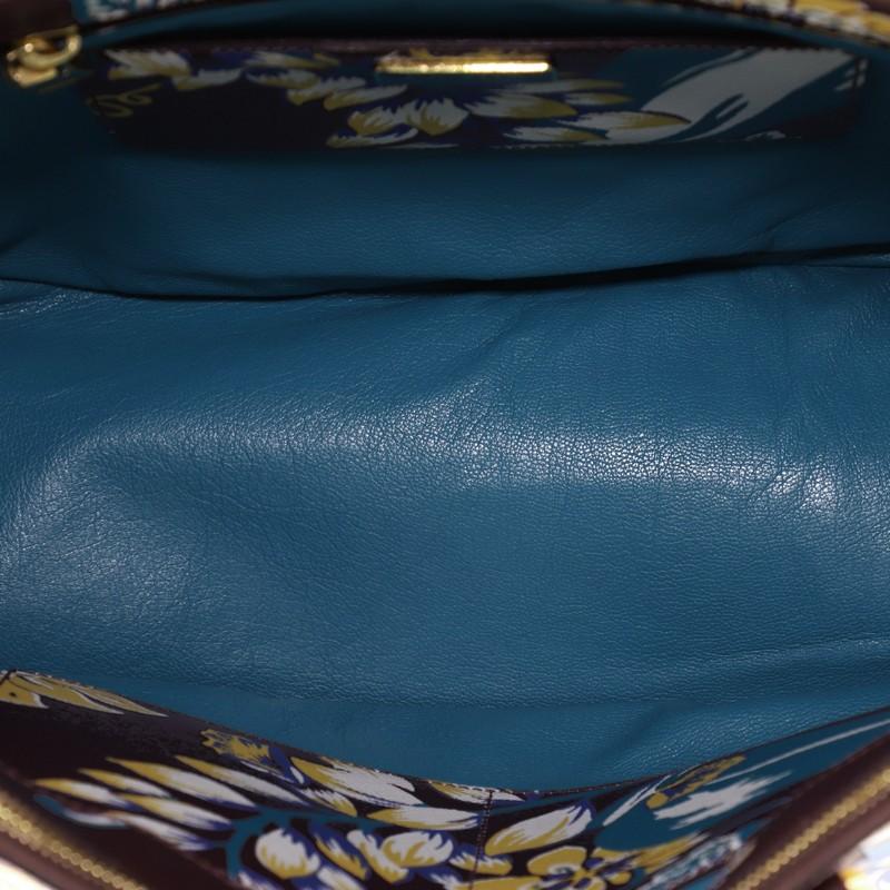 Women's Prada Double Zip Lux Tote Printed Saffiano Leather Medium