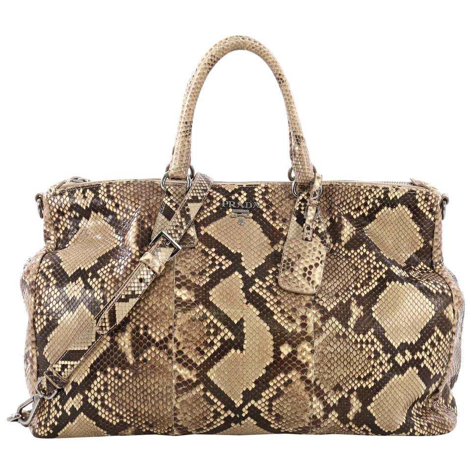 Prada Double Zip Lux Tote Python Large at 1stDibs
