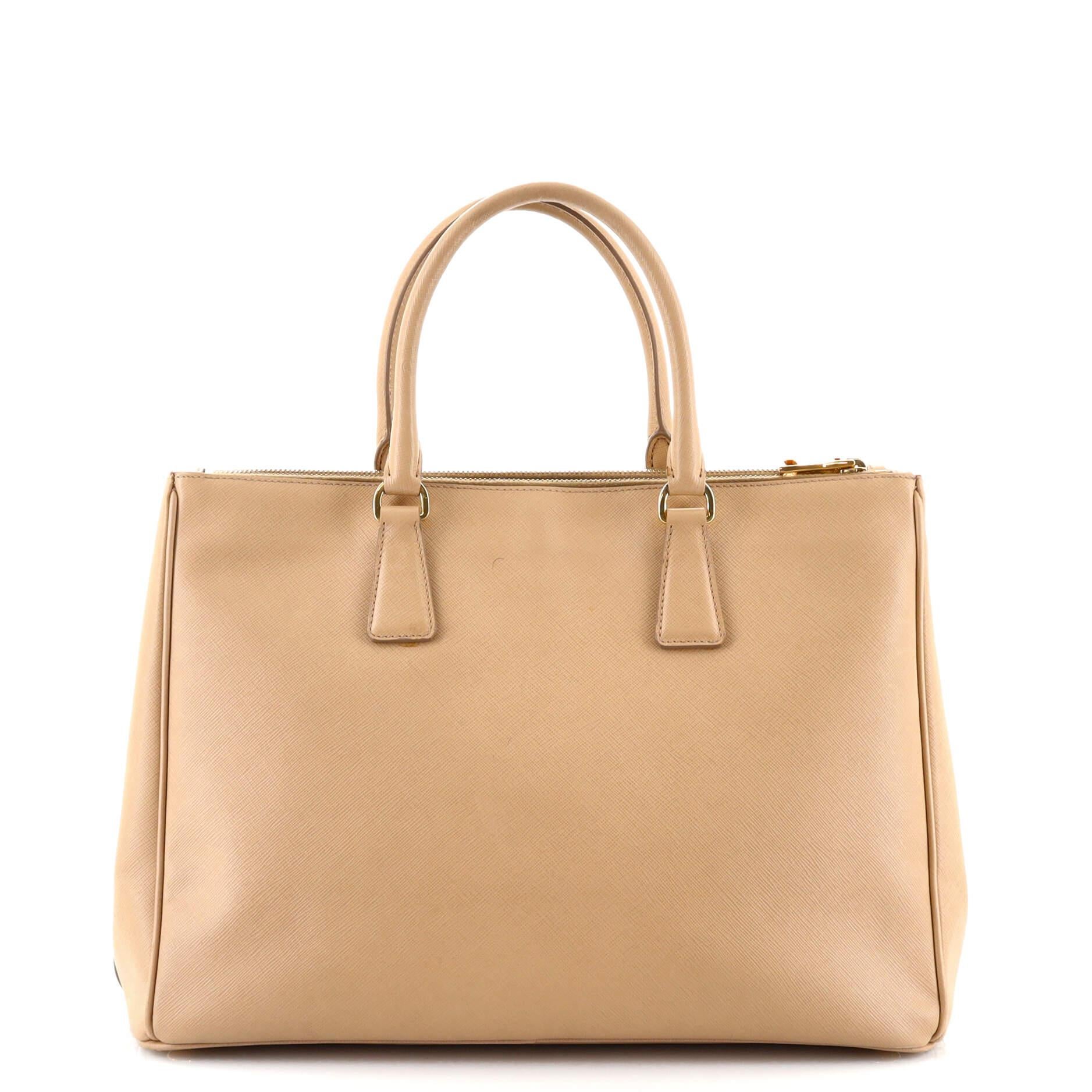  Prada Double Zip Lux Tote Saffiano Leather Large In Good Condition In NY, NY