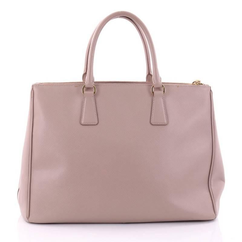 Prada Double Zip Lux Tote Saffiano Leather Large In Good Condition In NY, NY